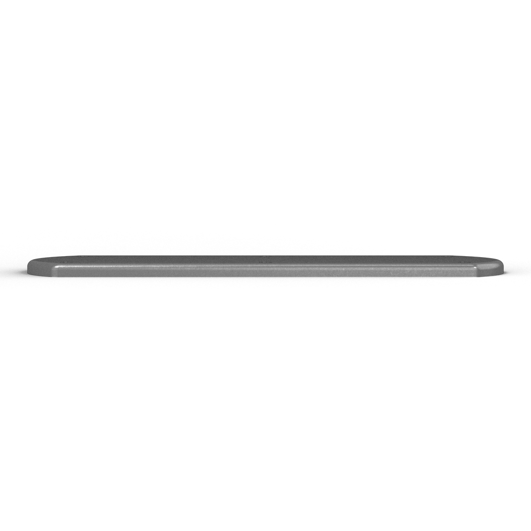 0173 3/8" Thick 14" x 5" Oblong Aluminum Grommet Pad - Top View