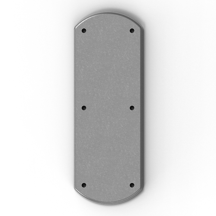 0173 3/8" Thick 14" x 5" Oblong Aluminum Grommet Pad - Side Profile