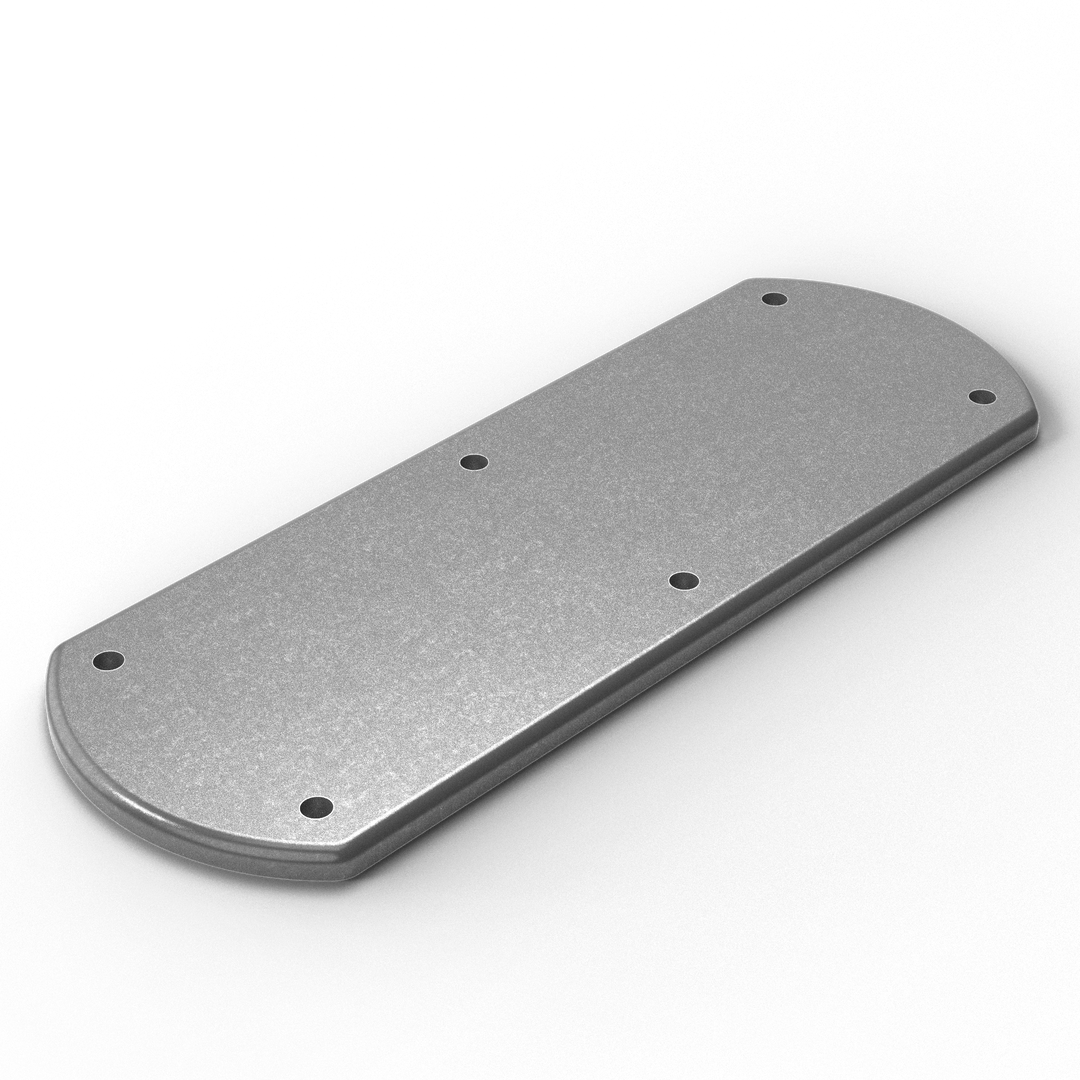 0173 3/8" Thick 14" x 5" Oblong Aluminum Grommet Pad - ISO View