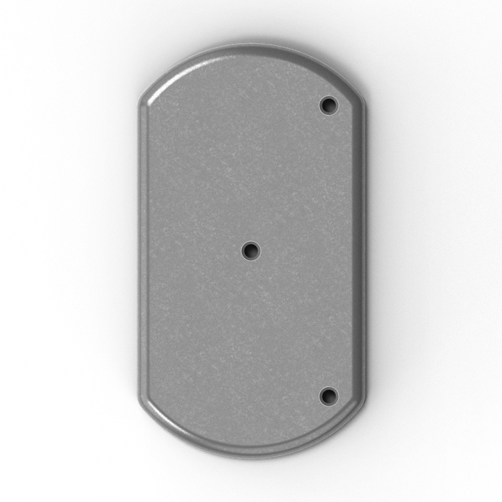 0175 3/8" 9" x 5" Oblong Aluminum Backing Plate - Side Profile