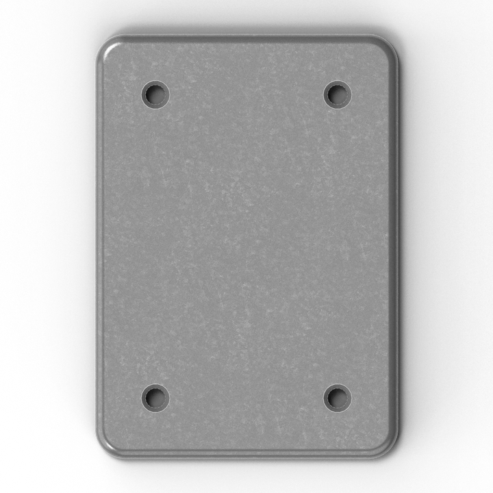 0178 1/4" 5" x 7" Rectangular Aluminum Countersunk Pad - Side Profile