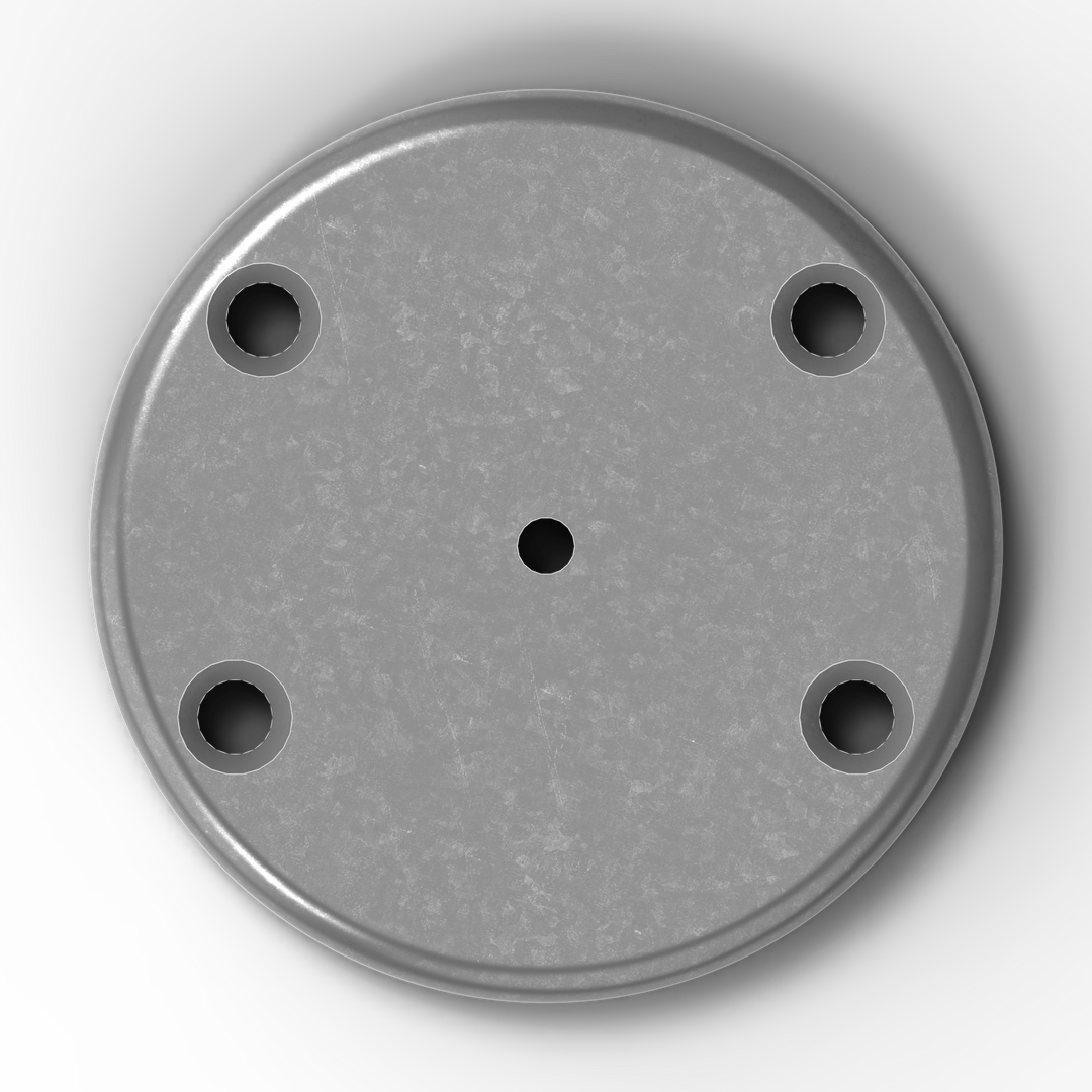 4" OD Round 6061 Aluminum Backing Plate | 3/8" Thick | 4-Hole Pattern