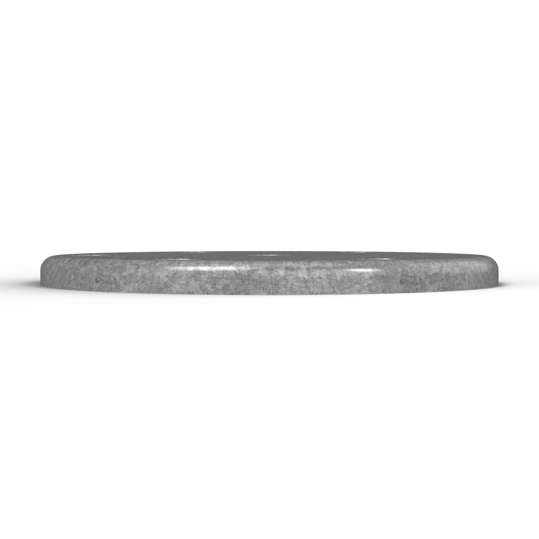 0030 3/8" Thick 6.125" OD Round Aluminum Countersunk Pad - Top View