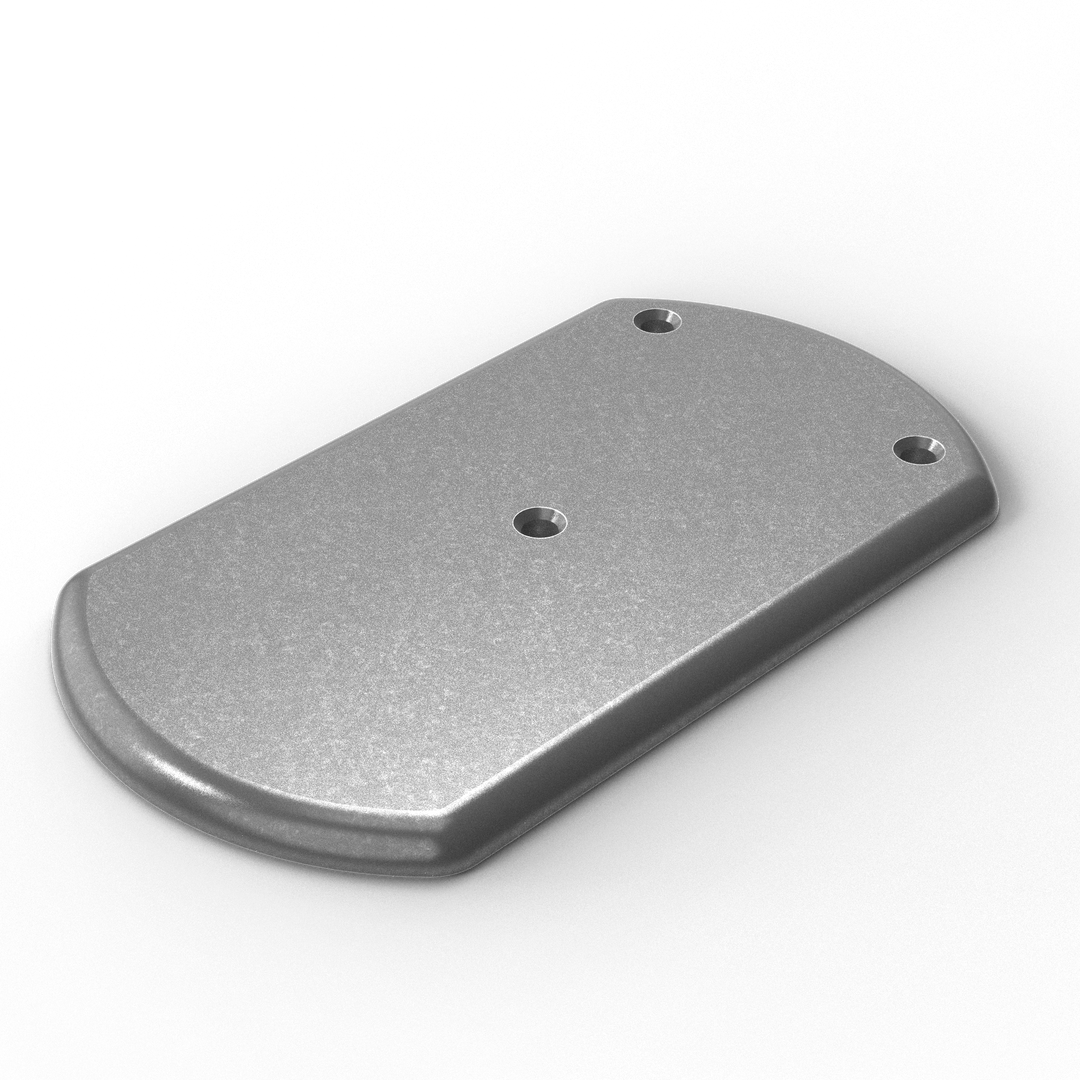 0042-A 3/8" 5" x 9" Oblong Aluminum Countersunk Pad - ISO View
