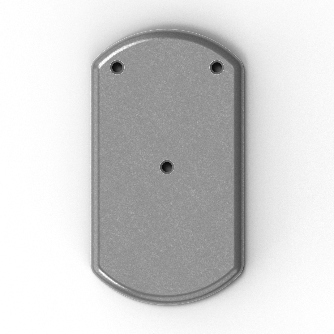 0042-A 3/8" 5" x 9" Oblong Aluminum Countersunk Pad - Side Profile
