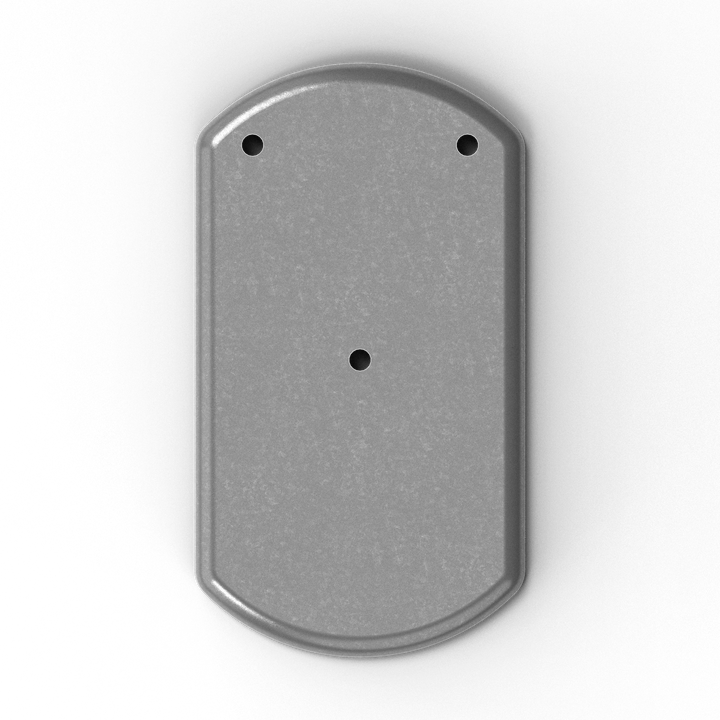 0042-B 3/8" 5" x 9" Oblong Aluminum Grommet Pad - Side Profile