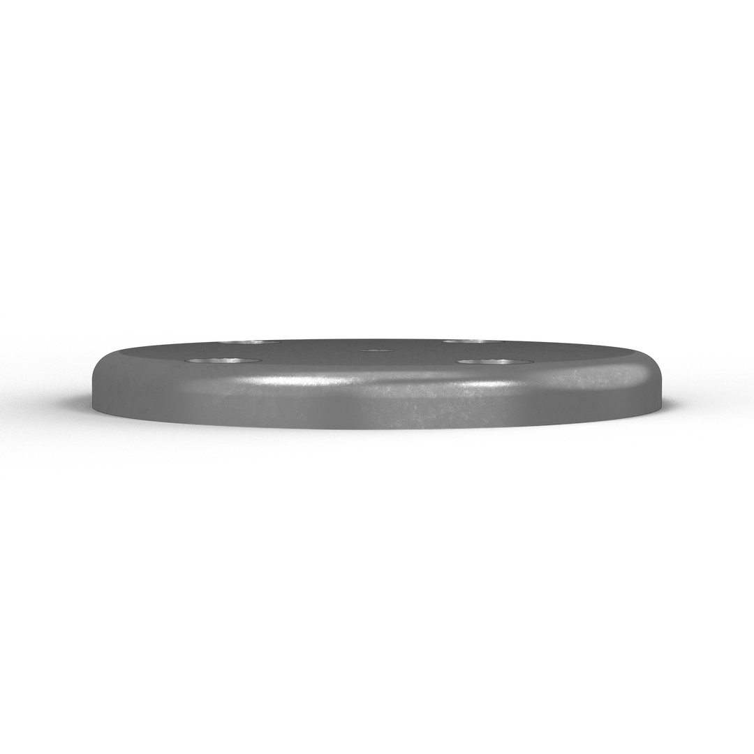 0050 3/8" Thick 4" OD Round Aluminum Countersunk Pad - Top View