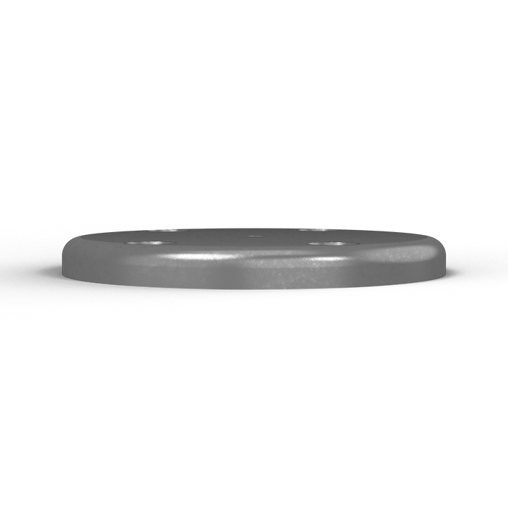 0050 3/8" Thick 4" OD Round Aluminum Countersunk Pad - Top View