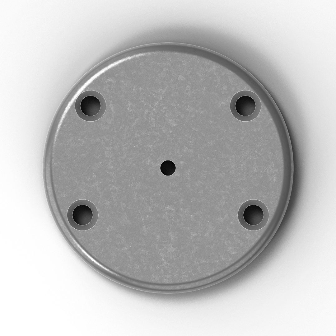 0050 3/8" Thick 4" OD Round Aluminum Countersunk Pad - Side Profile
