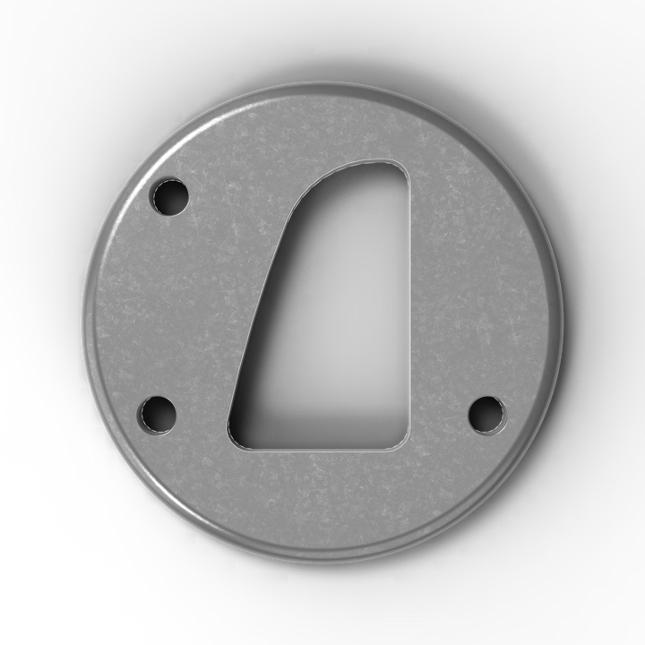 0059-L 3/8" 2.5" dia. D-Pipe Aluminum Grommet Pad - Side Profile