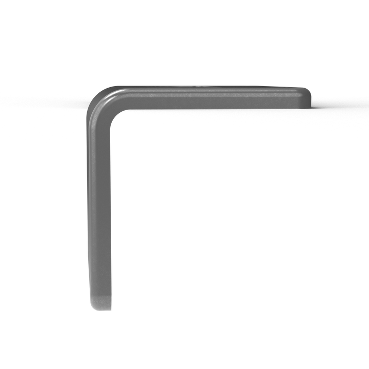 0060-L 3/8" 7.5" x 5" D-Pipe Aluminum Bent Grommet Pad - Top View