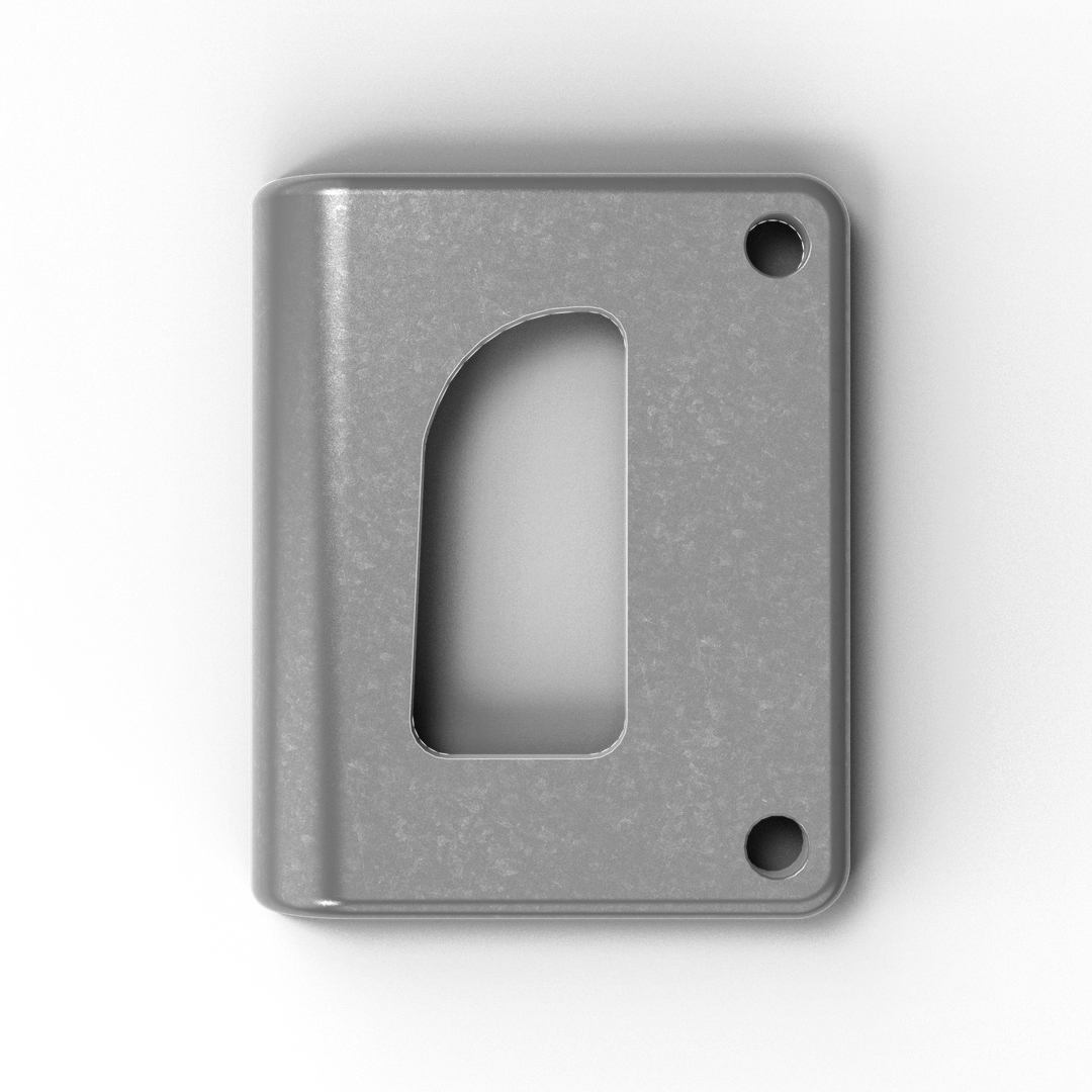 0060-L 3/8" 7.5" x 5" D-Pipe Aluminum Bent Grommet Pad - Side Profile