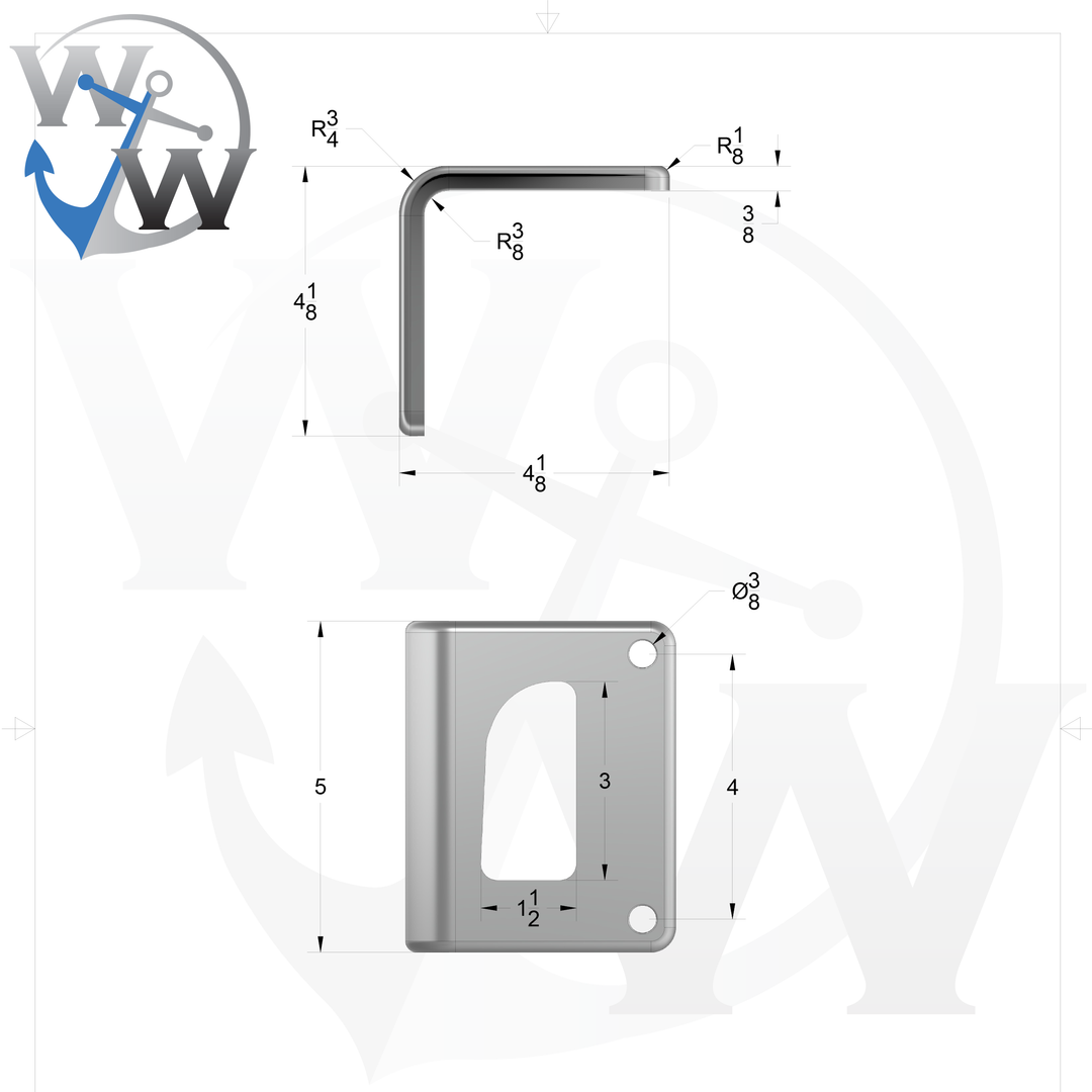 D-3 7.5 x 5 Bent Grommet Pad (Left Side)