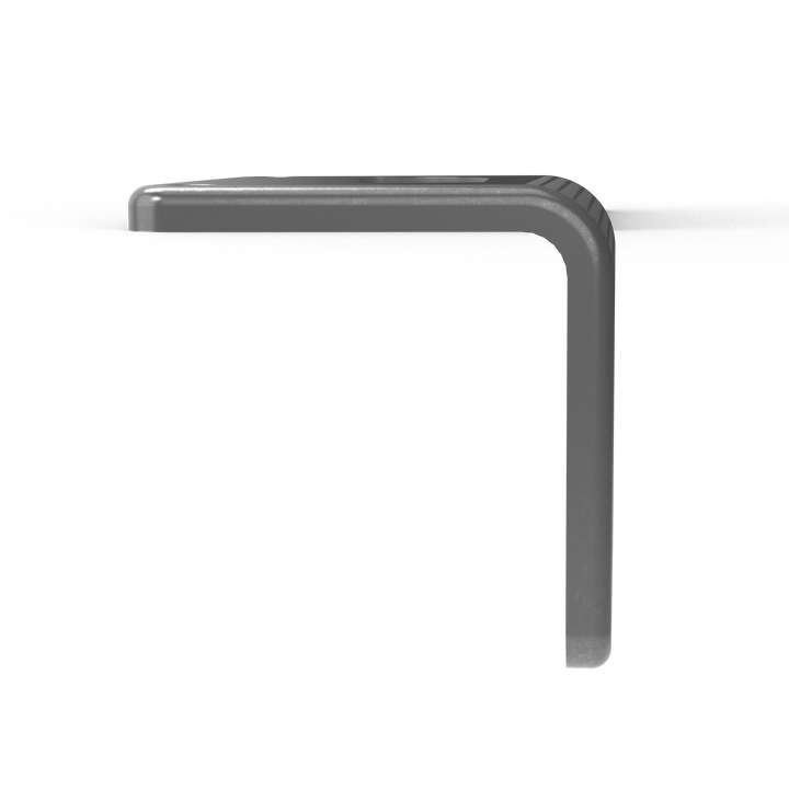 0060-R 3/8" 7.5" x 5" D-Pipe Aluminum Bent Grommet Pad - Top View