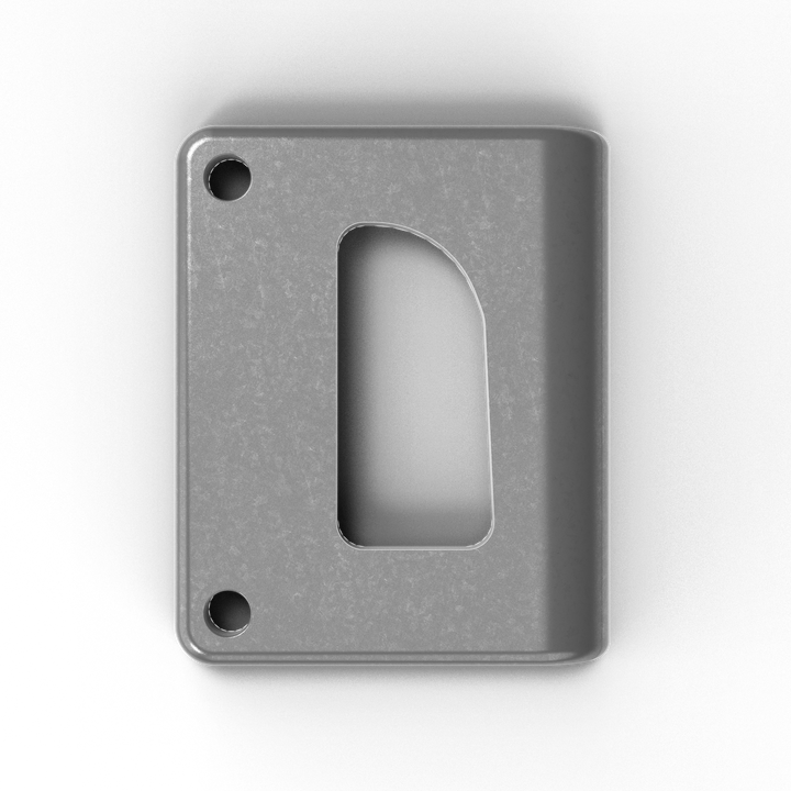 0060-R 3/8" 7.5" x 5" D-Pipe Aluminum Bent Grommet Pad - Side Profile