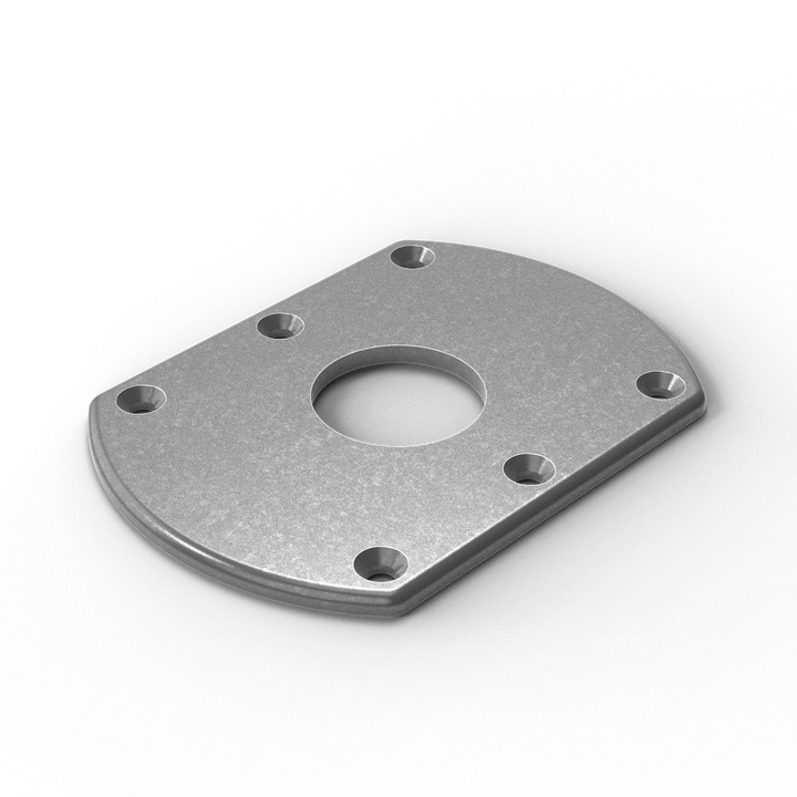 0069-B 1/4" Thick Oblong Aluminum CS Pad - Front View