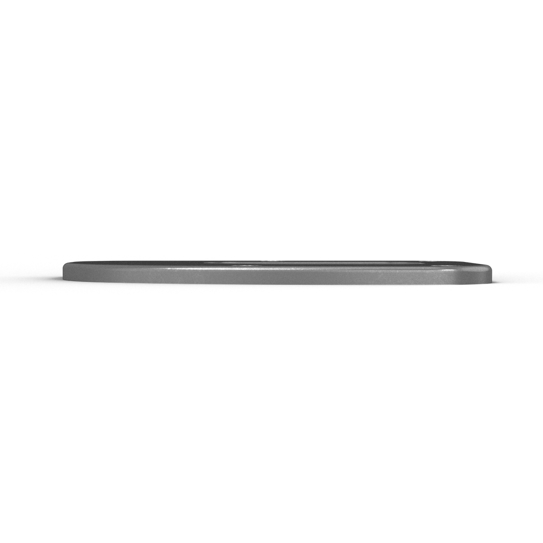 0070-L 3/8" 9.5" x 6.5" D-Pipe Aluminum Countersunk Pad - Top View
