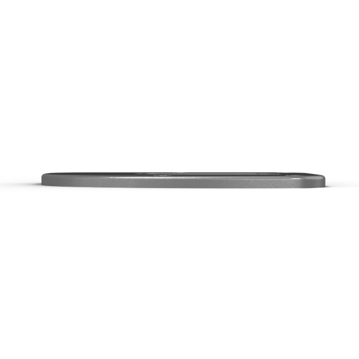 0070-L 3/8" 9.5" x 6.5" D-Pipe Aluminum Countersunk Pad - Top View