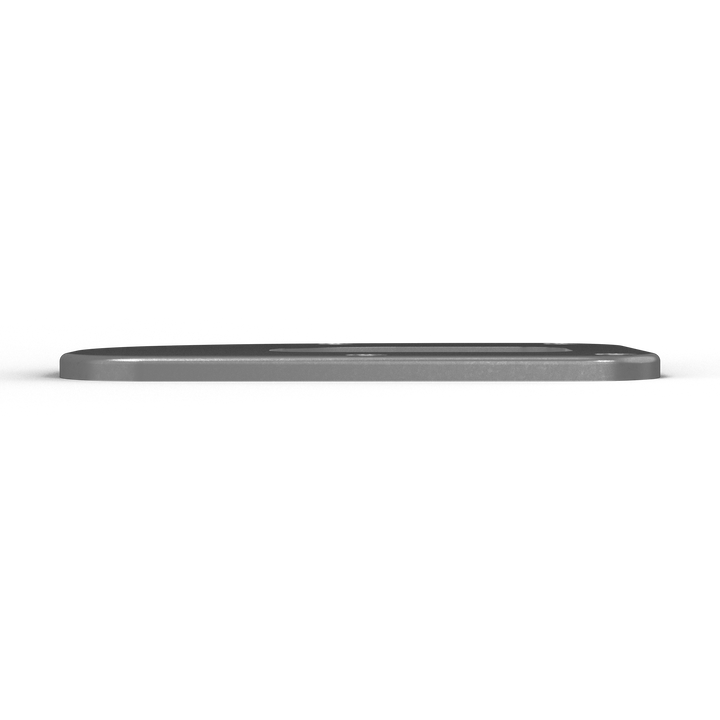 0070-R 3/8" 9.5" x 6.5" D-Pipe Aluminum Countersunk Pad - Top View