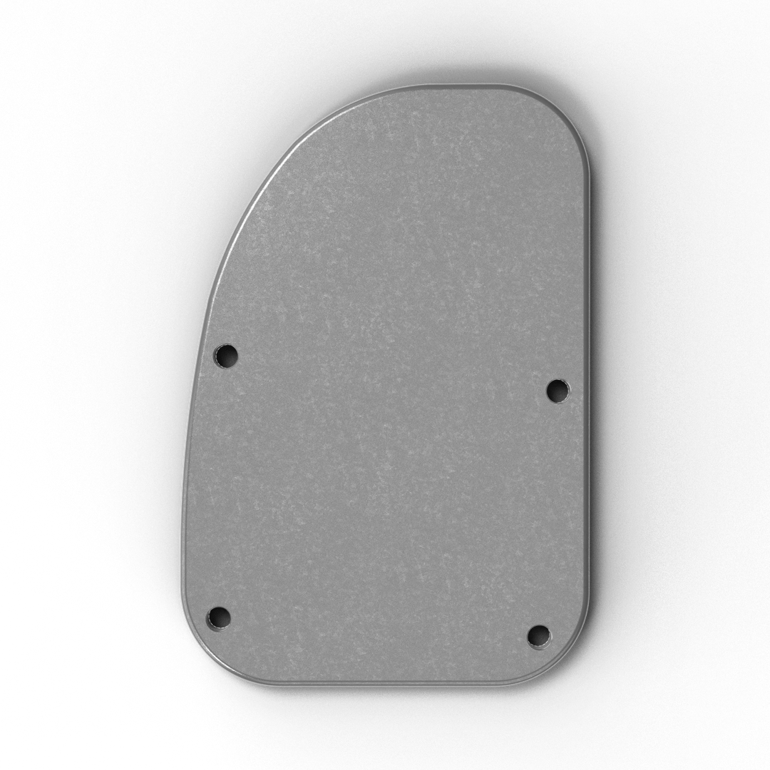 0071-L 3/8" 9.5" x 6.5" D-Pipe Aluminum Grommet Pad - Side Profile