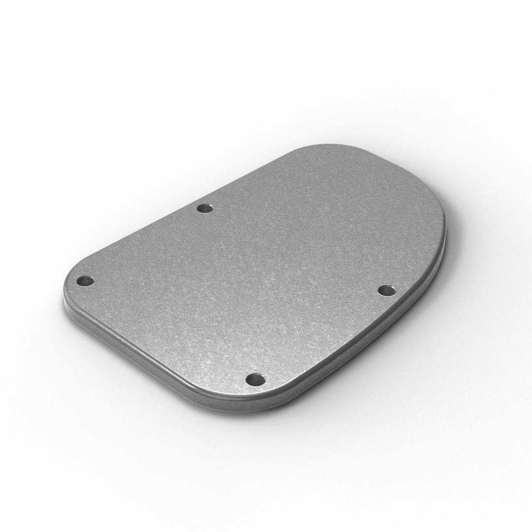 0071-R 3/8" 9.5" x 6.5" D-Pipe Aluminum Grommet Pad - ISO View