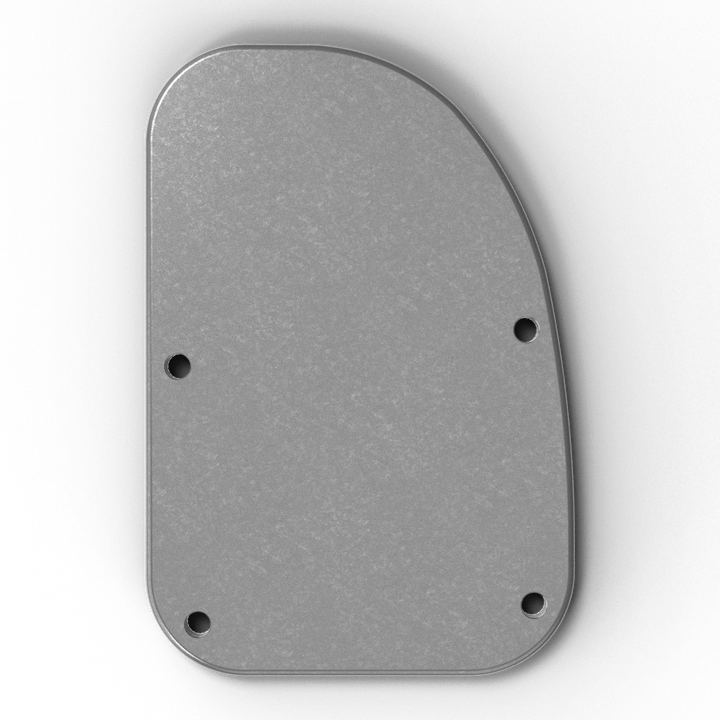 0071-R 3/8" 9.5" x 6.5" D-Pipe Aluminum Grommet Pad - Side Profile