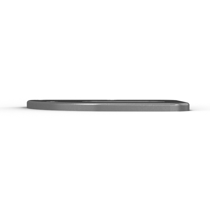 0072-L 3/8" 8" x 5.5" D-Pipe Aluminum Countersunk Pad - Top View