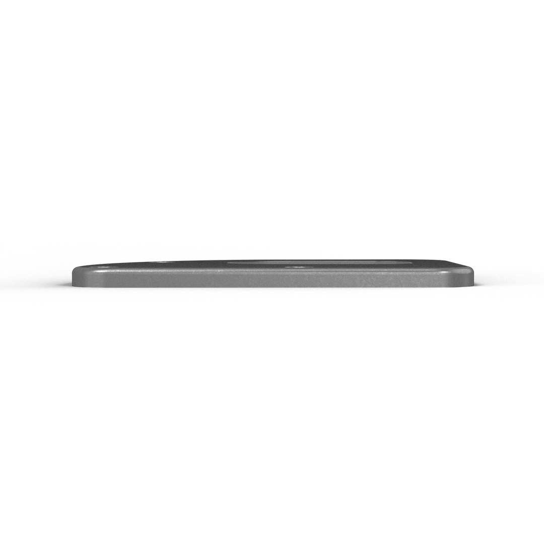 0072-R 3/8" 8" x 5.5" D-Pipe Aluminum Countersunk Pad - Top View