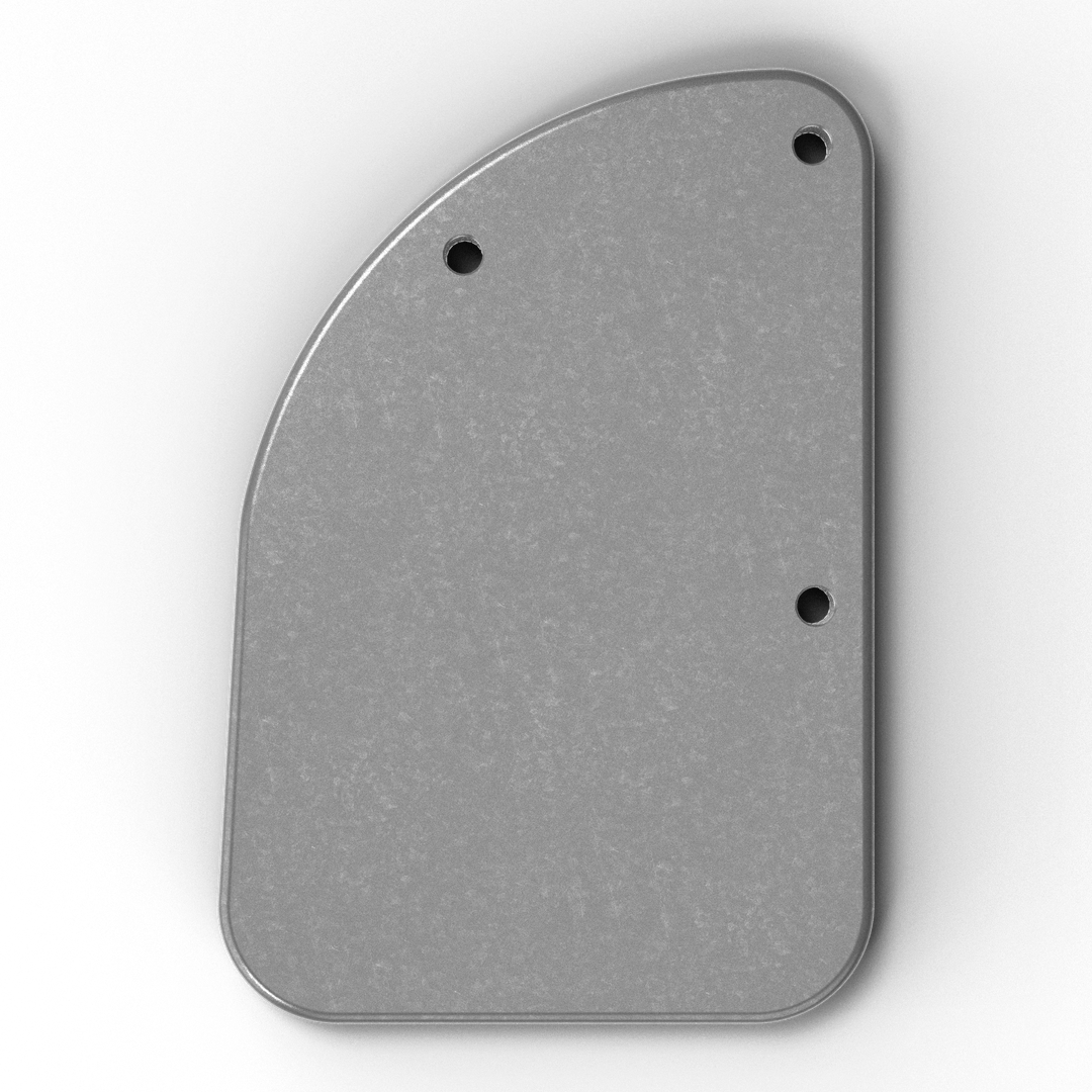 0073-L 3/8" 8" x 5.5" D-Pipe Aluminum Grommet Pad - Side Profile