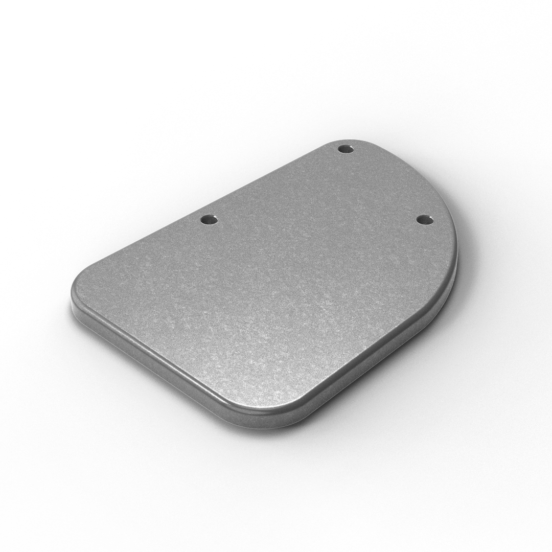 0073-R 3/8" 8" x 5.5" D-Pipe Aluminum Grommet Pad - ISO View