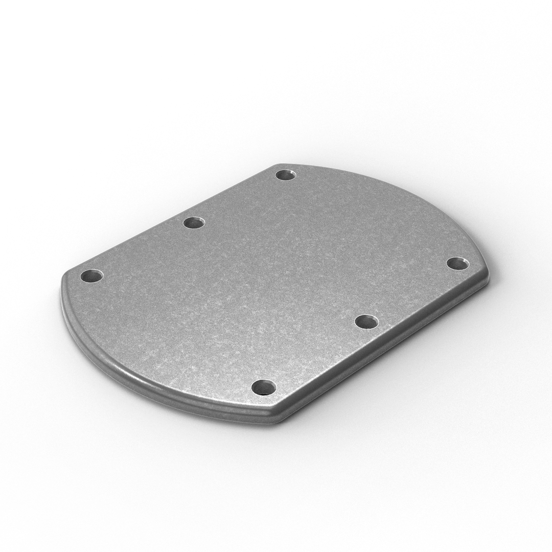 0100 1/4" Thick 7.25" x 5" Oblong Aluminum Countersunk Pad - ISO View