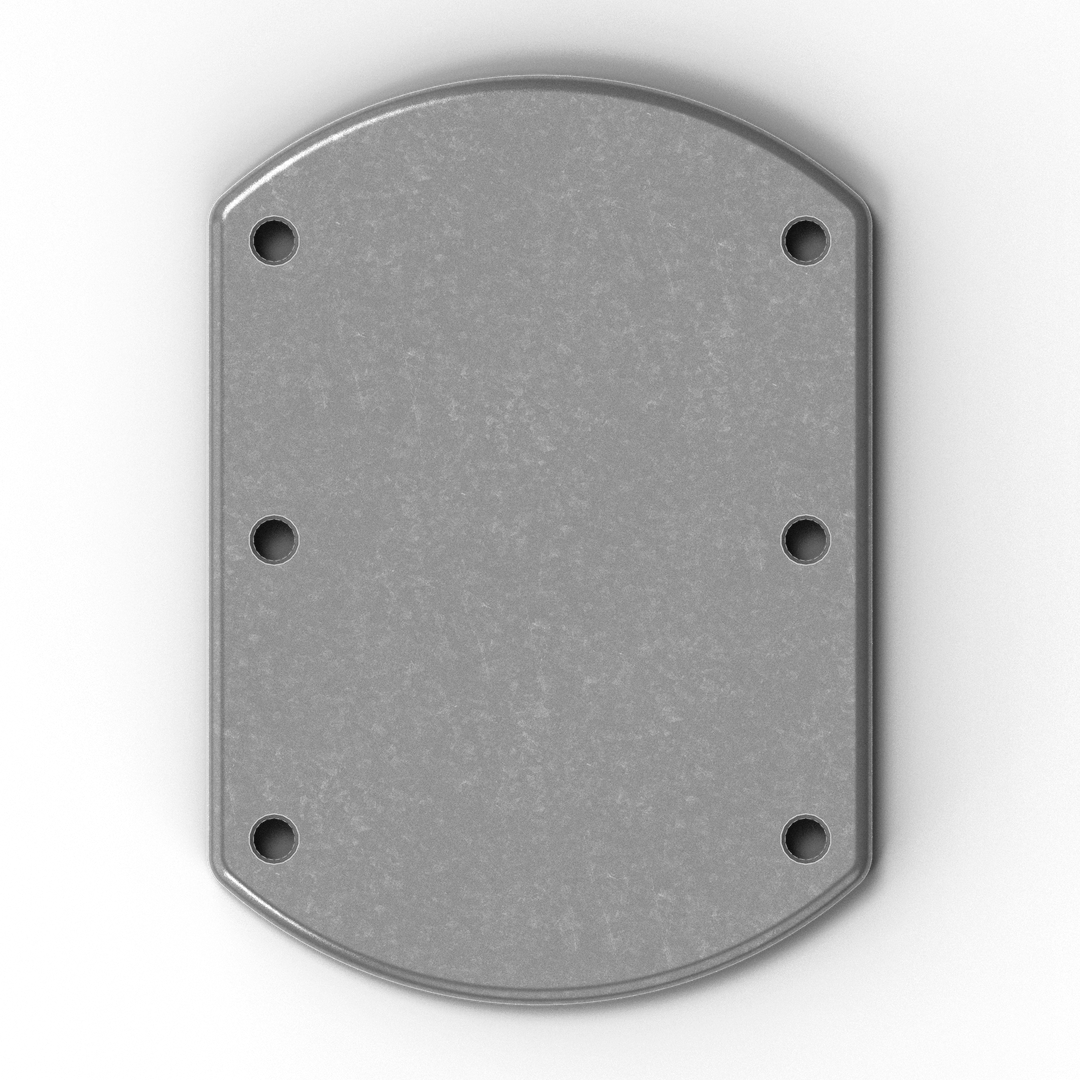 0100 1/4" Thick 7.25" x 5" Oblong Aluminum Countersunk Pad - Side Profile