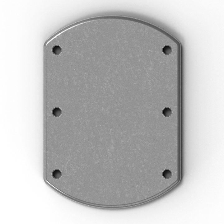 0100 1/4" Thick 7.25" x 5" Oblong Aluminum Countersunk Pad - Side Profile