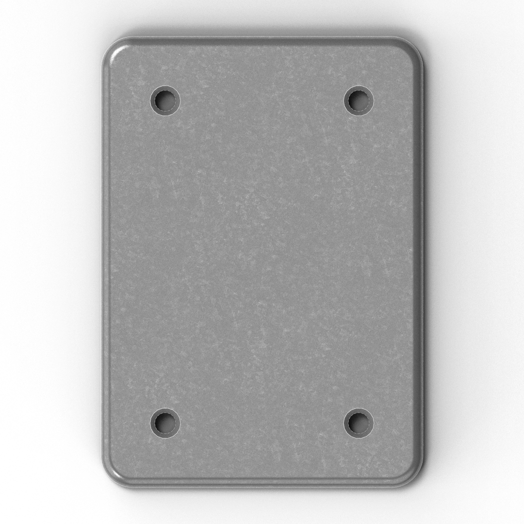 0182 1/4" Thick 2.25" x 0.75" Aluminum Handrail Feet - Side Profile