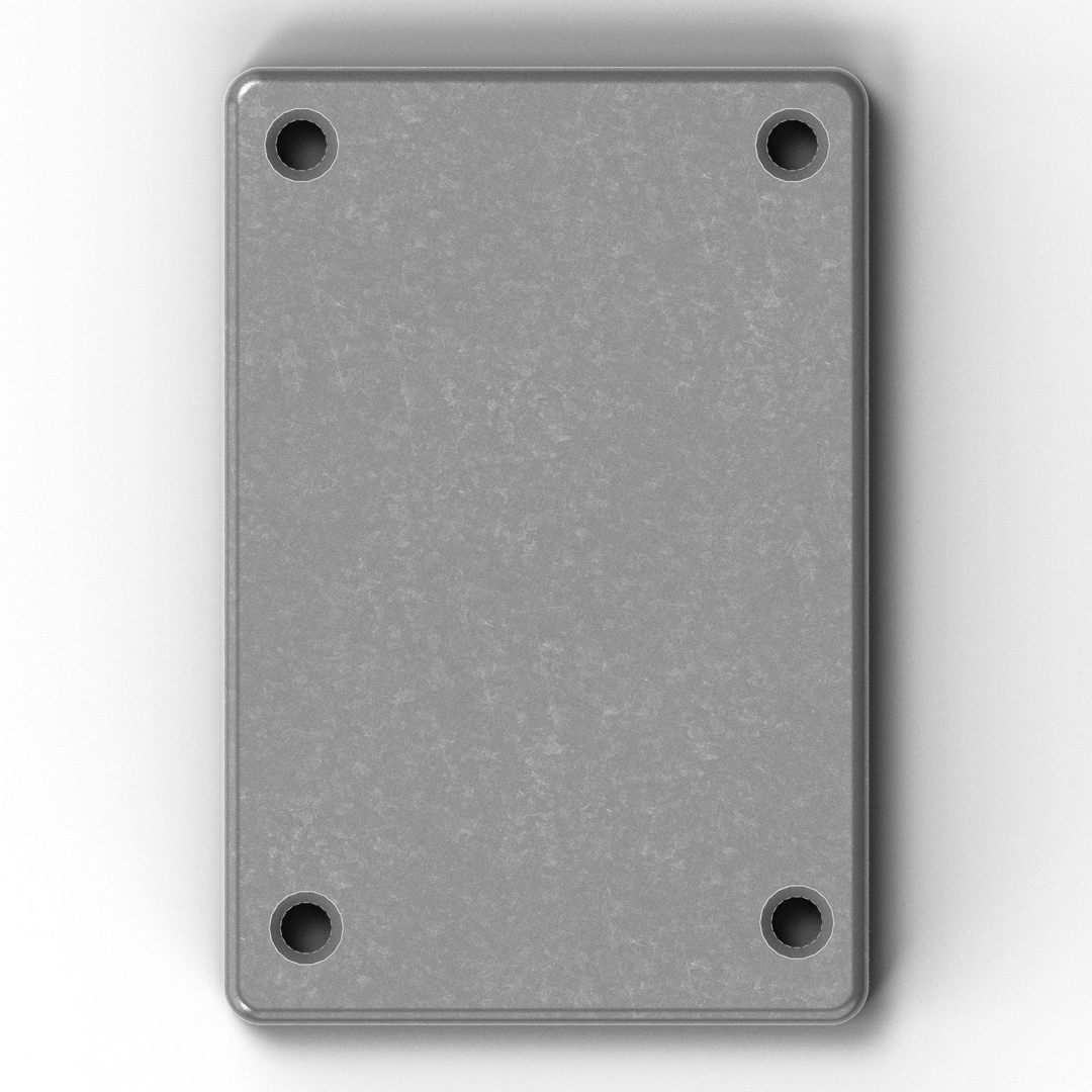 0183 1/4" Thick 2.875" x 2" Aluminum Handrail Feet - Side Profile