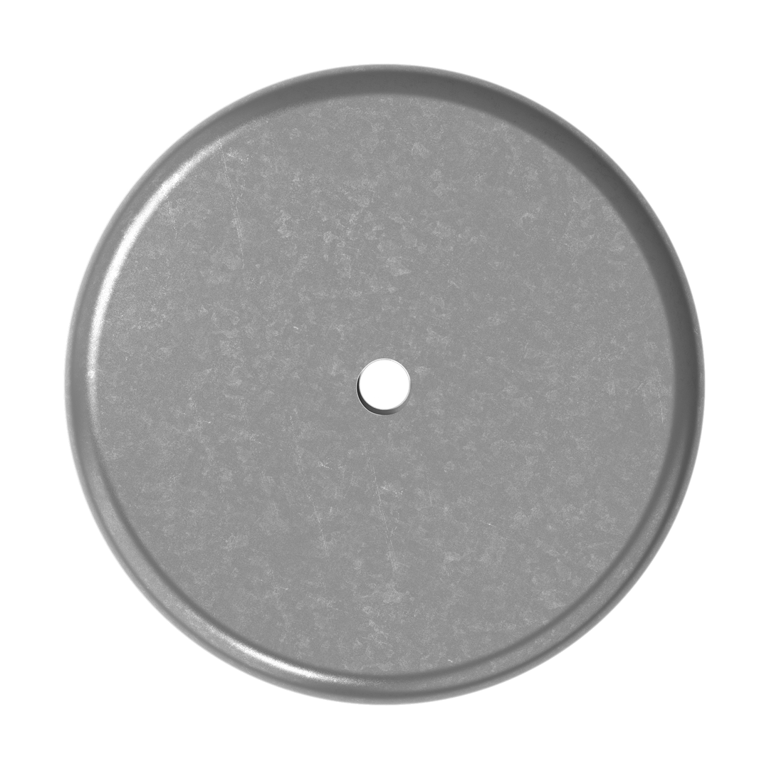 1009 3/8" Thick 4.125" OD Round Aluminum Tapped Pad - Side Profile