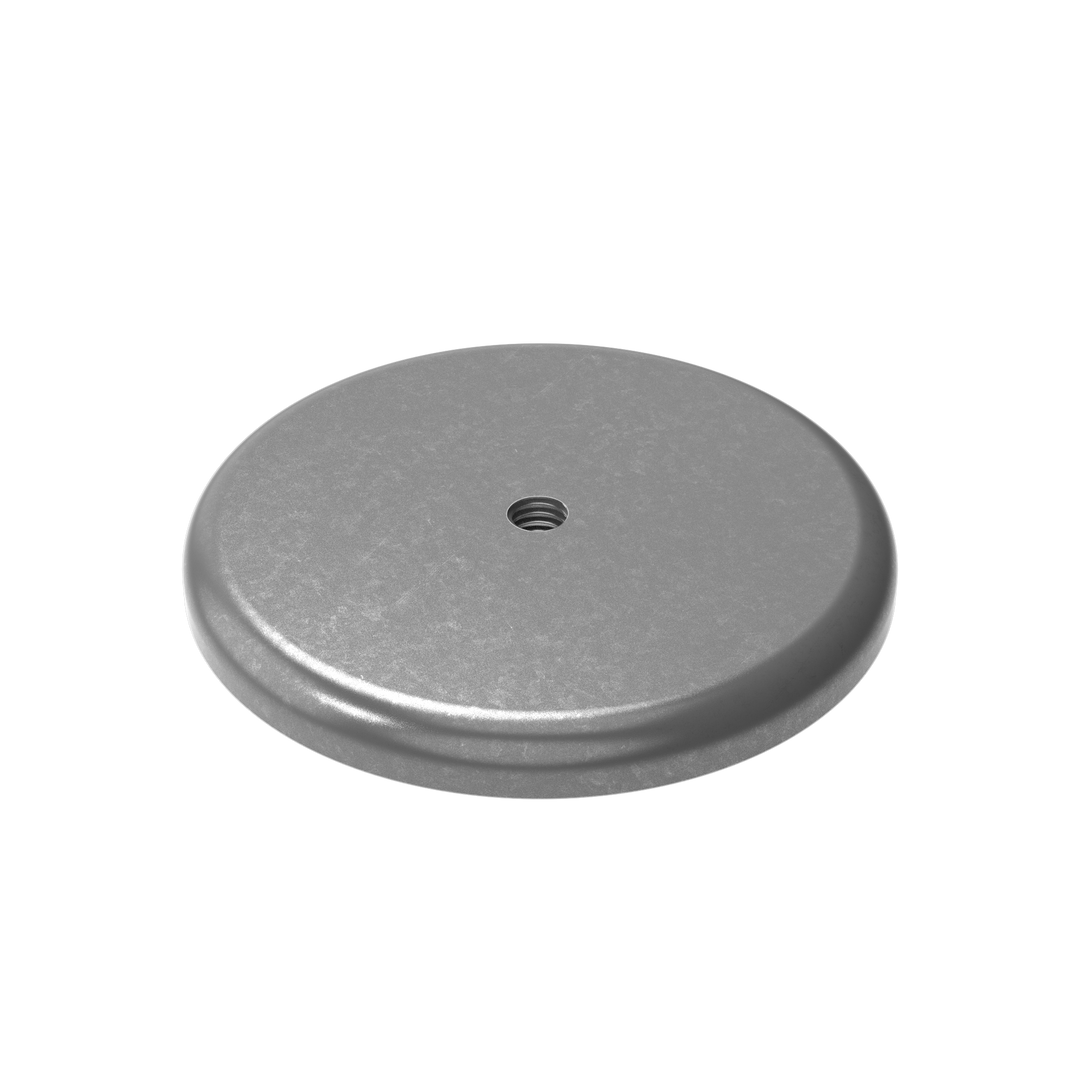1009 3/8" Thick 4.125" OD Round Aluminum Tapped Pad - ISO View