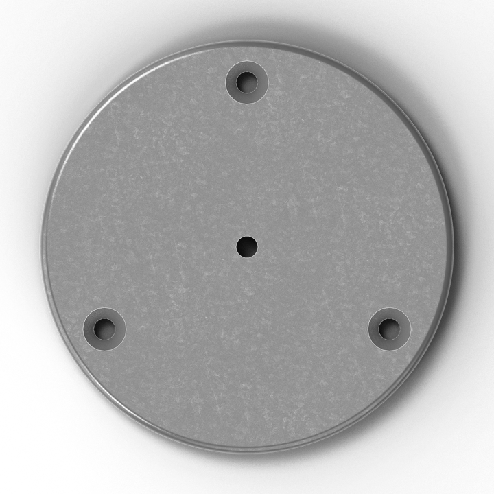 1011 3/8" Thick 6" OD Round Aluminum Countersunk Pad - Side Profile