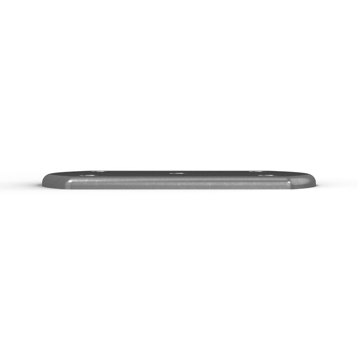 1023 1/4" Thick 6" x 4" Oblong Aluminum Countersunk Pad - Top View