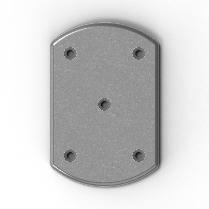1023 1/4" Thick 6" x 4" Oblong Aluminum Countersunk Pad - Side Profile