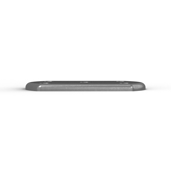 1024 1/4" Thick 4.5" x 3" Oblong Aluminum Countersunk Pad - Top View