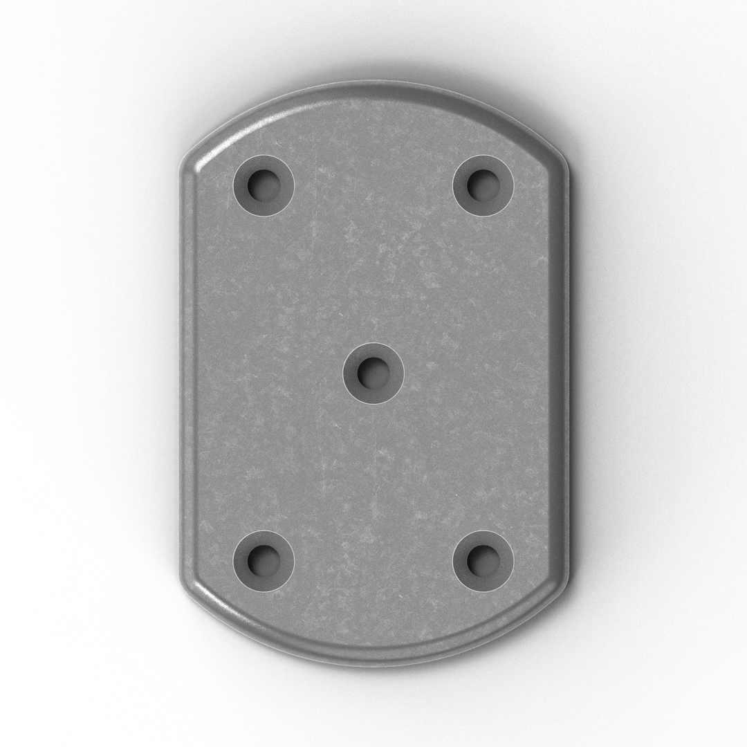 1024 1/4" Thick 4.5" x 3" Oblong Aluminum Countersunk Pad - Side Profile