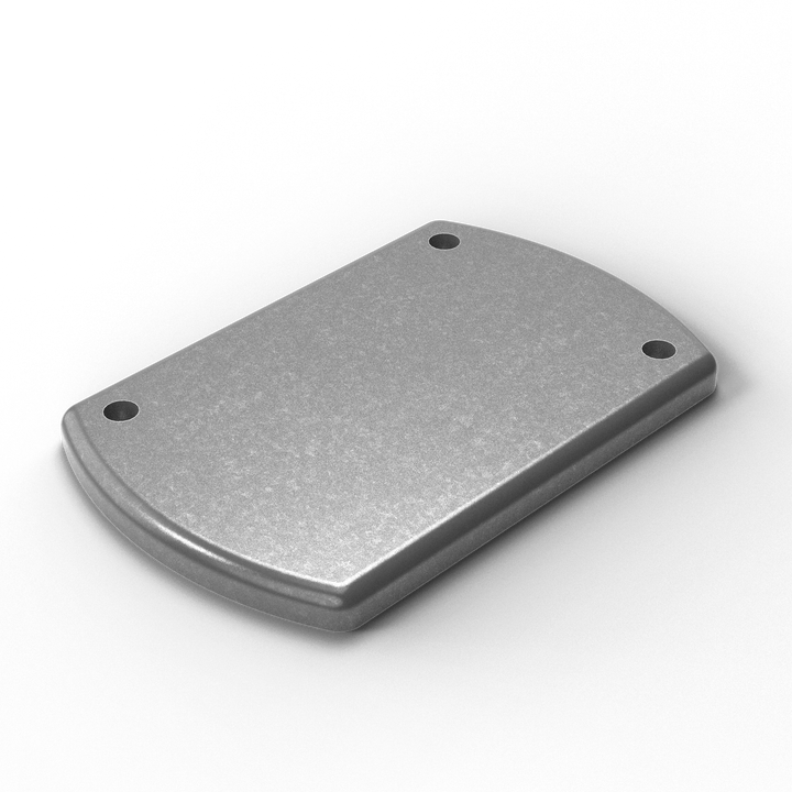 1026-R 3/8" Thick 3.875" x 6" Oblong Aluminum Grommet Pad - ISO View