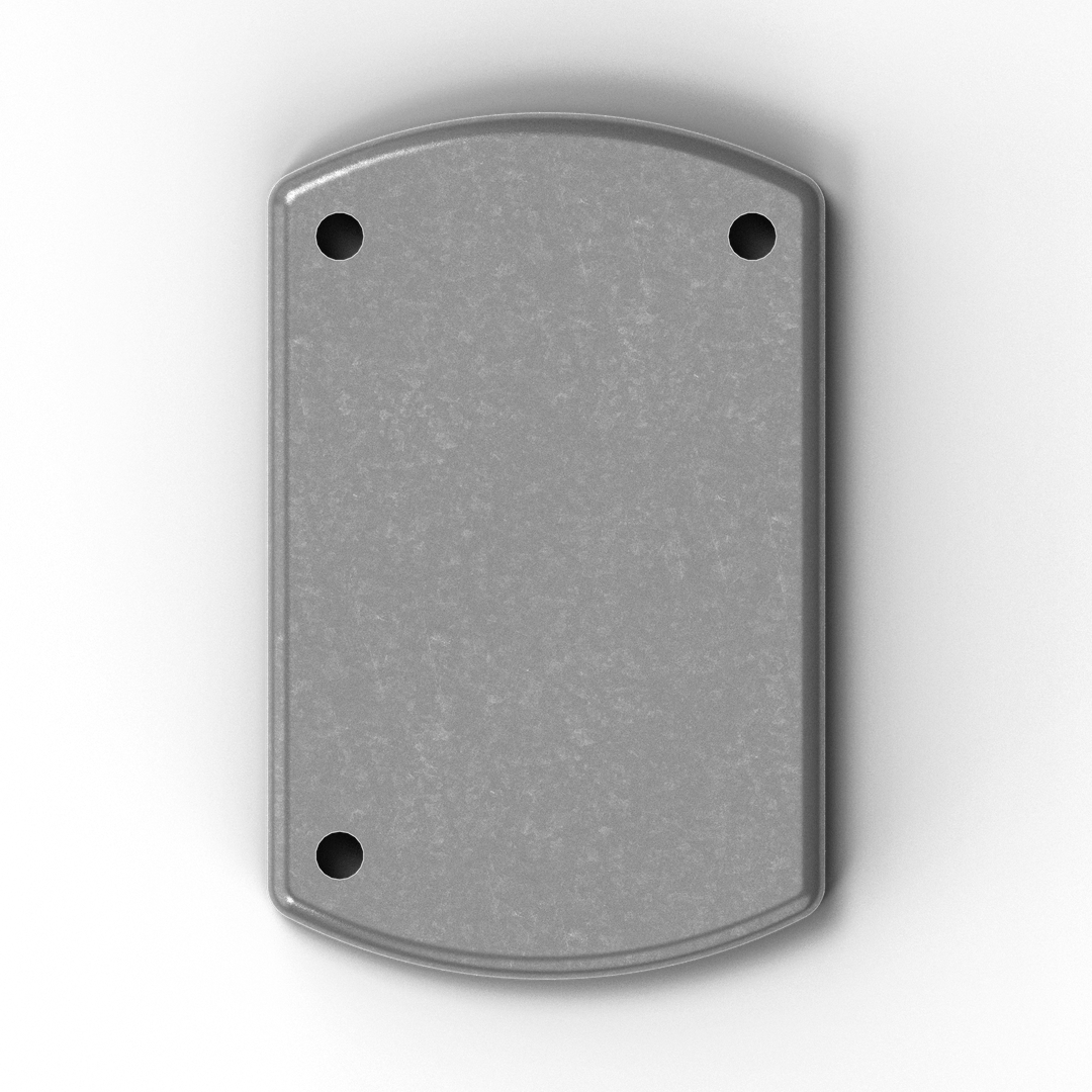 1026-R 3/8" Thick 3.875" x 6" Oblong Aluminum Grommet Pad - Side Profile