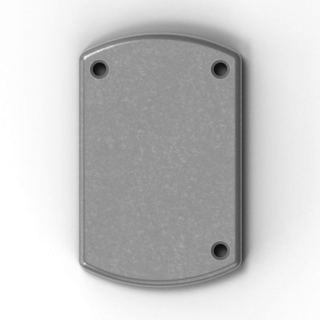 1076-L 3/8" Thick 3.75" x 6" Aluminum Countersunk Pad - Top View