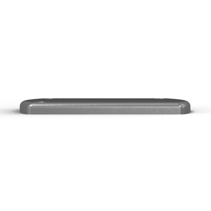 1076-L 3/8" Thick 3.75" x 6" Aluminum Countersunk Pad - Side Profile