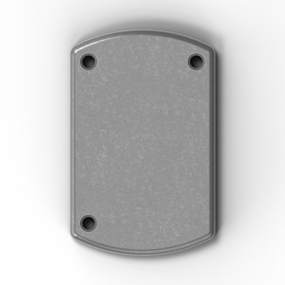 1076-R 3/8" Thick 3.75" x 6" Aluminum Countersunk Pad - Top View