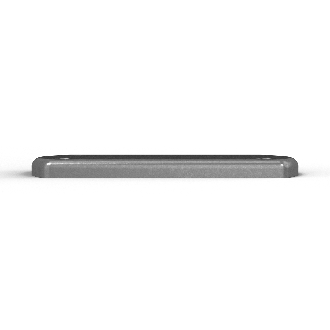 1076-R 3/8" Thick 3.75" x 6" Aluminum Countersunk Pad - Side Profile