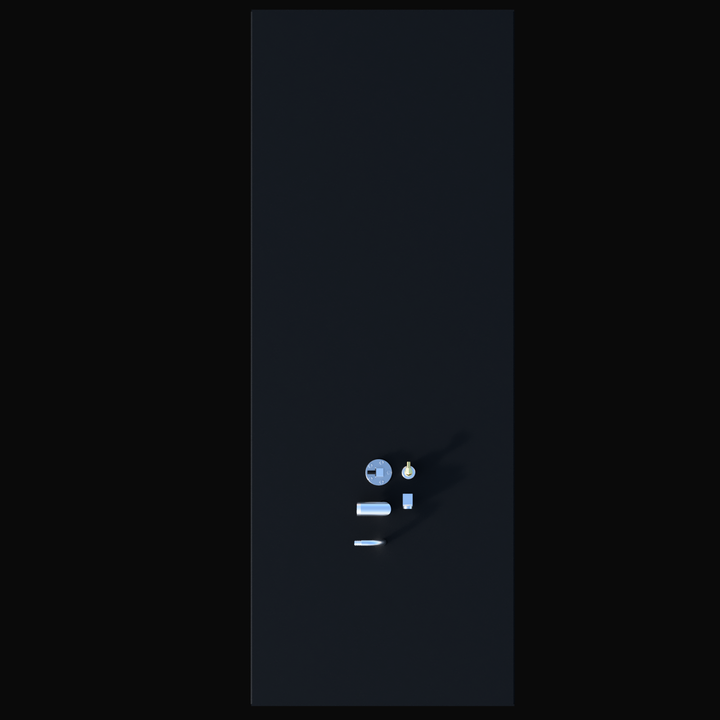 Overhead plan view of AquaSport 22 (1985) 89 gal fuel tank showing fitting layout.