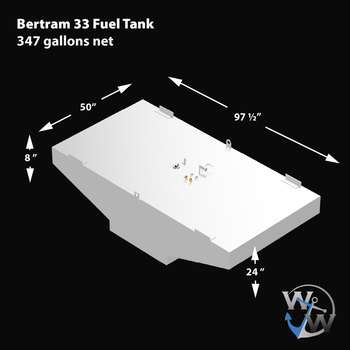 Bertram 33 - 347 gal. OEM Replacement Belly Fuel Tank
